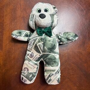 Rare USA American Dollar Velvet Plush Bear Nanco 2007 Vintage Collectible